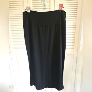 Eileen Fisher Small-Medium Black Viscose Spandex Maxi Skirt Stretch Capsule